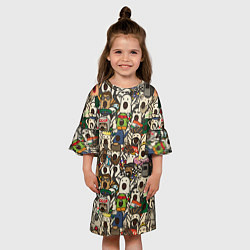 Платье клеш для девочки Ничоси - Nichosi, цвет: 3D-принт — фото 2