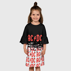 Платье клеш для девочки ACDC переменный ток, цвет: 3D-принт — фото 2