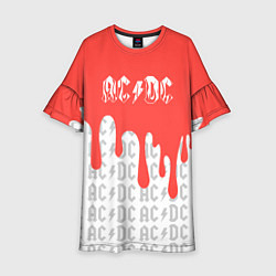 Платье клеш для девочки Ac dc : rock, цвет: 3D-принт