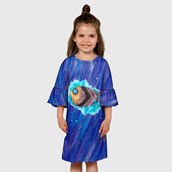Платье клеш для девочки Забавная рыба, цвет: 3D-принт — фото 2