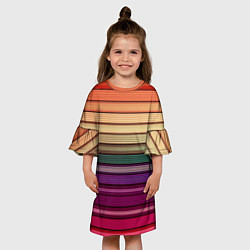 Платье клеш для девочки CUBER RAINBOW, цвет: 3D-принт — фото 2