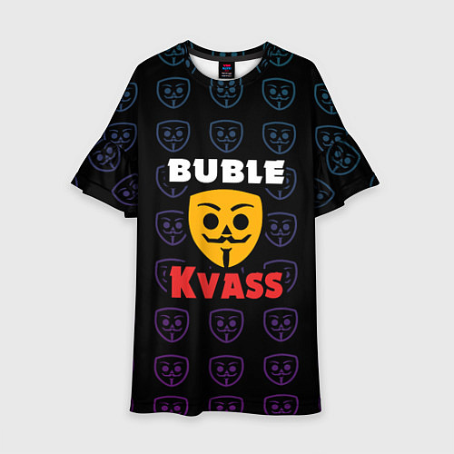 Детское платье Bubble kvass anonymous logo / 3D-принт – фото 1