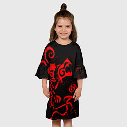 Платье клеш для девочки ТАТУИРОВКА ДРАКЕНА ТОСВА, цвет: 3D-принт — фото 2