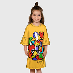 Платье клеш для девочки Girl with hearts, цвет: 3D-принт — фото 2
