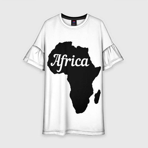 Детское платье Африка черно-белая двусторонняя / 3D-принт – фото 1