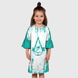 Платье клеш для девочки Ассасин крид assassins creed, цвет: 3D-принт — фото 2