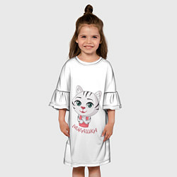Платье клеш для девочки Милая тигрица, цвет: 3D-принт — фото 2