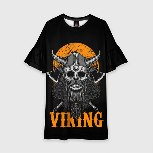 Детское платье ЧЕРЕП ВИКИНГА VIKINGS SKULL / 3D-принт – фото 1