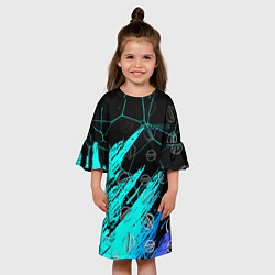 Платье клеш для девочки NISSAN геометрия, цвет: 3D-принт — фото 2