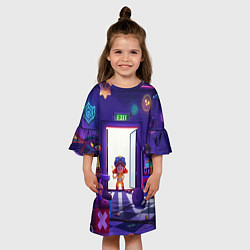 Платье клеш для девочки Бравл старс Джесси в игровой комнате brawl stars, цвет: 3D-принт — фото 2