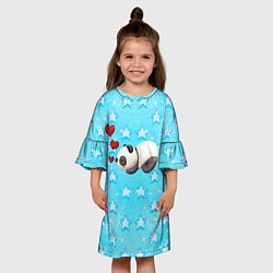 Платье клеш для девочки Сонная милая панда, цвет: 3D-принт — фото 2