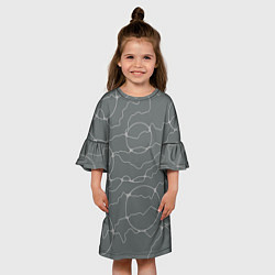 Платье клеш для девочки Нейрографика в серых тонах, цвет: 3D-принт — фото 2
