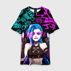 Платье клеш для девочки JINX ДЖИНКС NEON PATTERN, цвет: 3D-принт