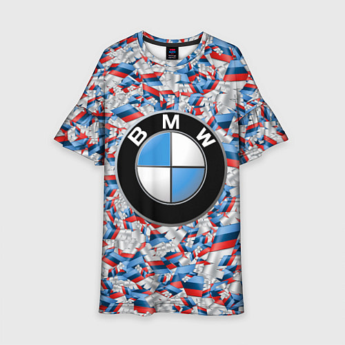 Детское платье BMW M PATTERN LOGO / 3D-принт – фото 1