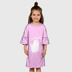 Платье клеш для девочки Кот орет ааааа, цвет: 3D-принт — фото 2