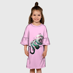 Платье клеш для девочки Мерцающий символ Мудрости, цвет: 3D-принт — фото 2