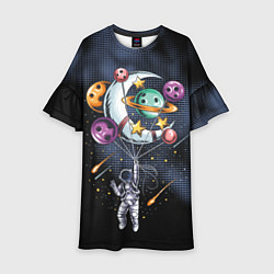 Детское платье Космонавт на шарах из планет