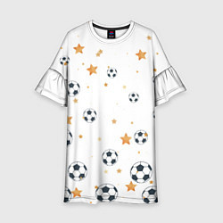 Платье клеш для девочки Футбол это круто, цвет: 3D-принт