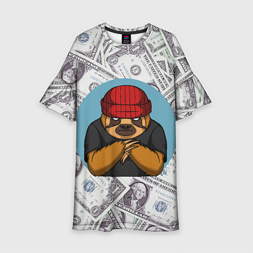 Детское платье Богатый ленивец Паттерн из долларов / 3D-принт – фото 1