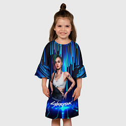 Платье клеш для девочки Джуди Альварес Judy Cyberpunk 2077, цвет: 3D-принт — фото 2
