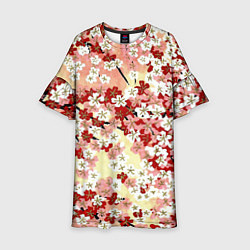 Платье клеш для девочки Цветущая весна, цвет: 3D-принт