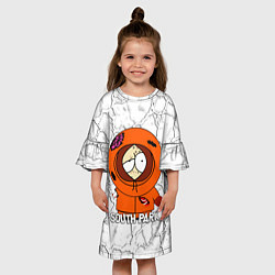 Платье клеш для девочки Мультфильм Южный парк Кенни South Park, цвет: 3D-принт — фото 2