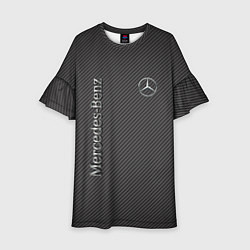 Платье клеш для девочки Mercedes карбоновые полосы, цвет: 3D-принт