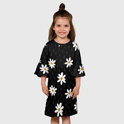 Платье клеш для девочки Daisies Ромашки, цвет: 3D-принт — фото 2