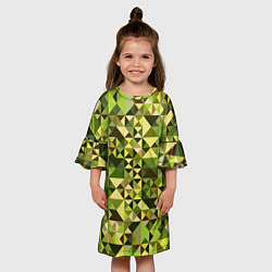 Платье клеш для девочки Камуфляж Призма - лес, цвет: 3D-принт — фото 2