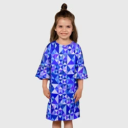 Платье клеш для девочки Камуфляж спортивный Призма - Лагуна, цвет: 3D-принт — фото 2