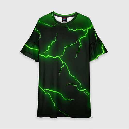 Детское платье Разряд молнии: Green / 3D-принт – фото 1