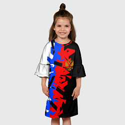 Платье клеш для девочки ТРИКОЛОР ФРАГМЕНТАЦИЯ, цвет: 3D-принт — фото 2