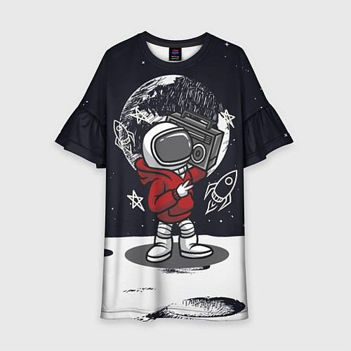 Детское платье Космонавт с магнитофоном / 3D-принт – фото 1