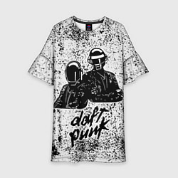 Платье клеш для девочки Daft Punk B&W, цвет: 3D-принт