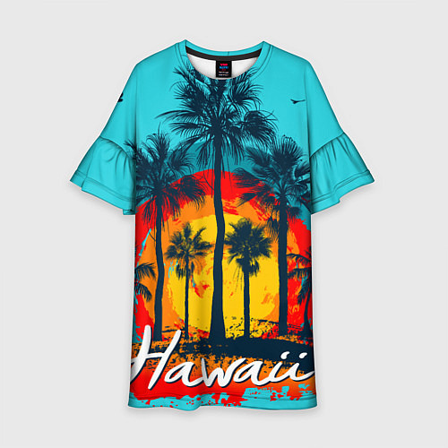 Детское платье Hawaii Солнце, Пальмы / 3D-принт – фото 1