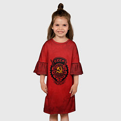 Платье клеш для девочки Герб СССР, цвет: 3D-принт — фото 2