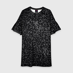 Платье клеш для девочки Пиксельный паттерн Минимализм, цвет: 3D-принт