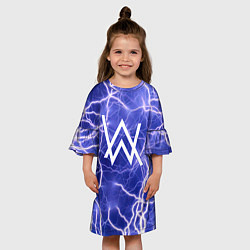 Платье клеш для девочки Alan Walker молнии, цвет: 3D-принт — фото 2