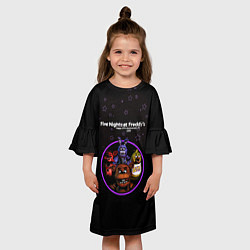 Платье клеш для девочки Five Nights at Freddys - персонажи из игры, цвет: 3D-принт — фото 2