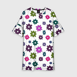 Платье клеш для девочки Шипы паттерн, цвет: 3D-принт