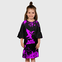 Платье клеш для девочки Black Sabbath metal, цвет: 3D-принт — фото 2