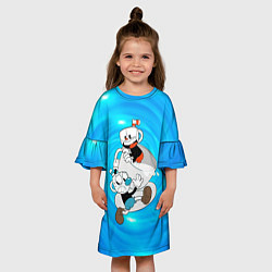 Платье клеш для девочки Две чашечки Cupheadг, цвет: 3D-принт — фото 2