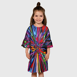 Платье клеш для девочки Color pattern Impressionism, цвет: 3D-принт — фото 2