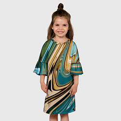 Платье клеш для девочки Маскировочный мраморный принт, цвет: 3D-принт — фото 2