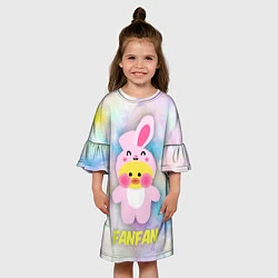 Платье клеш для девочки Уточка Lalafanfan Костюм зайчика, цвет: 3D-принт — фото 2