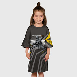 Платье клеш для девочки Самурай Ниндзя, цвет: 3D-принт — фото 2