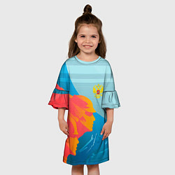 Платье клеш для девочки Патриот России герб, цвет: 3D-принт — фото 2