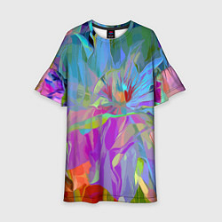 Платье клеш для девочки Abstract color pattern Summer 2022, цвет: 3D-принт