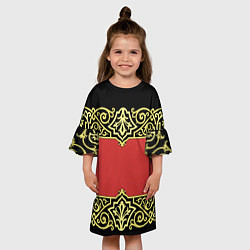 Платье клеш для девочки Славянский Узор Вензеля 3D, цвет: 3D-принт — фото 2