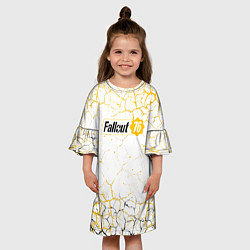 Платье клеш для девочки Fallout 76 Жёлтая выжженная пустошь, цвет: 3D-принт — фото 2